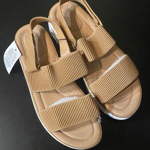 Elegant Tan Strappy Sandals